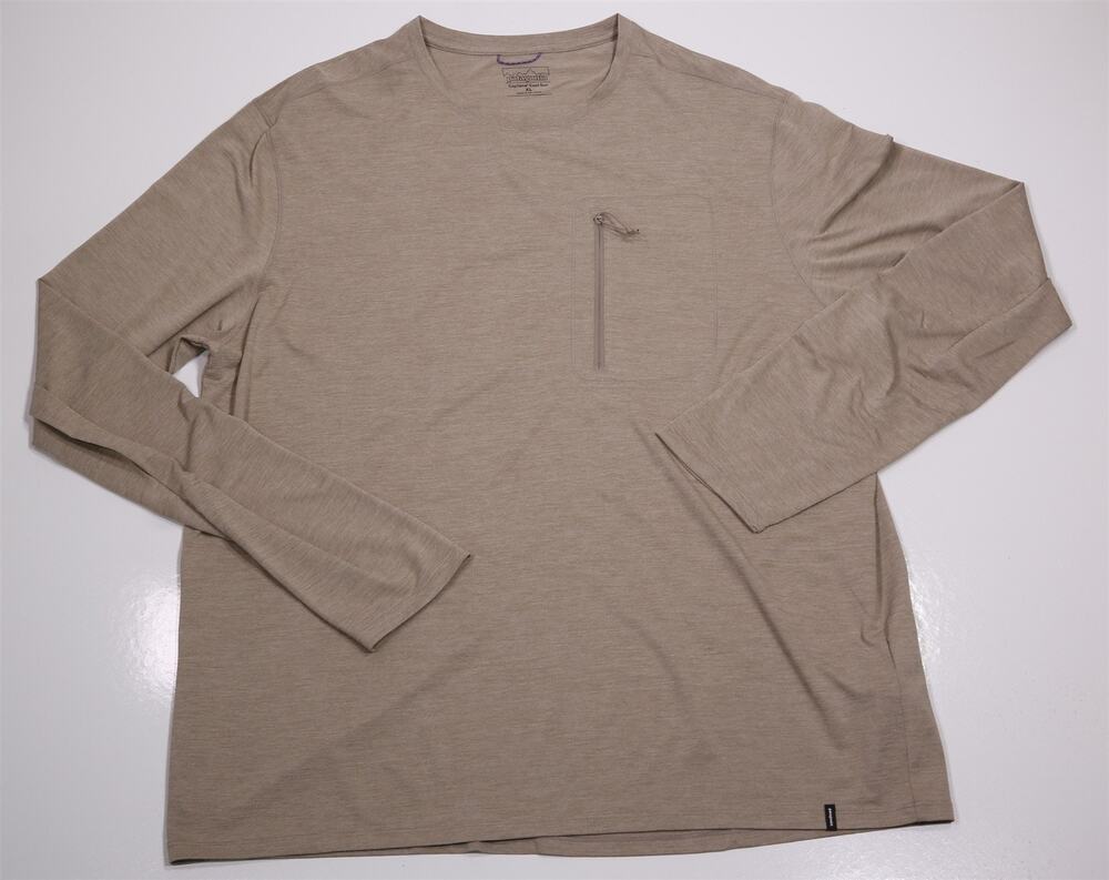 Patagonia Capilene Cool Sun Long Sleeve Brown T-Shirt Men's XL #44790